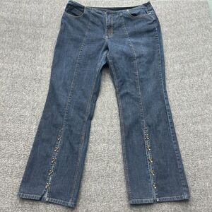 Vintage FUBU Jeans 16W Y2K Dipped V Waist Leg Buckles Streetwear Pants Hip Hop